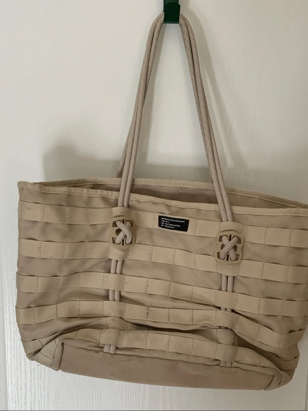 Nike Beige Canvas Tote For Business Travel W/Laptop or Tablet